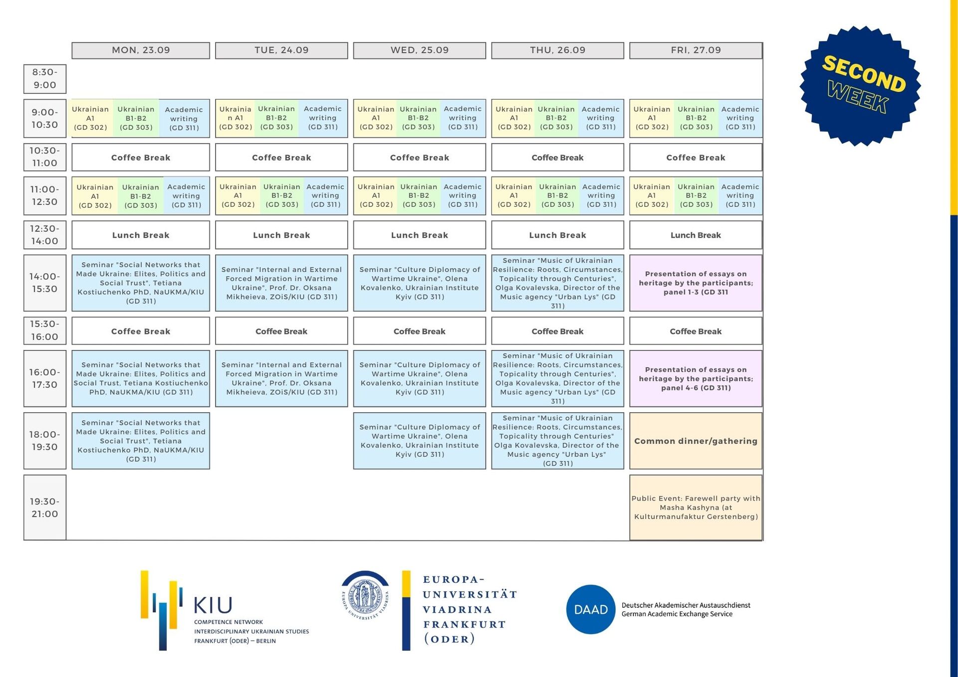 Programme of the KIU Summer School Part 2